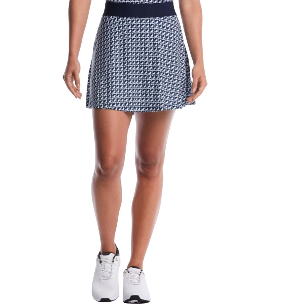 Callaway Women's L Navy Blue Opti-Dri Geometric Print Performance Golf‎ Skort